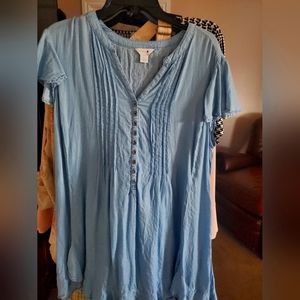 Intro Denim Button Up Top